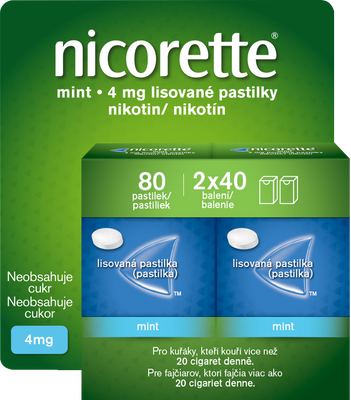 Nicorette Nicorette® Mint 4 mg, 2 x 40 pastilek