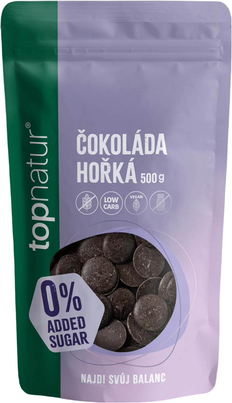 Topnatur No Added Sugar Čokoláda hořká 500 g
