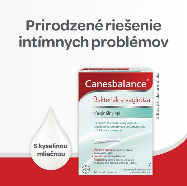  Canesbalance, vaginálny gél, normalizuje ph, rieši intímne problémy prirodzeným spôsobom, lieči príznaky bakteriálnej vaginózy