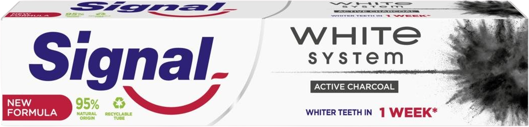 Signal White System Charcoal zubní pasta 75 ml