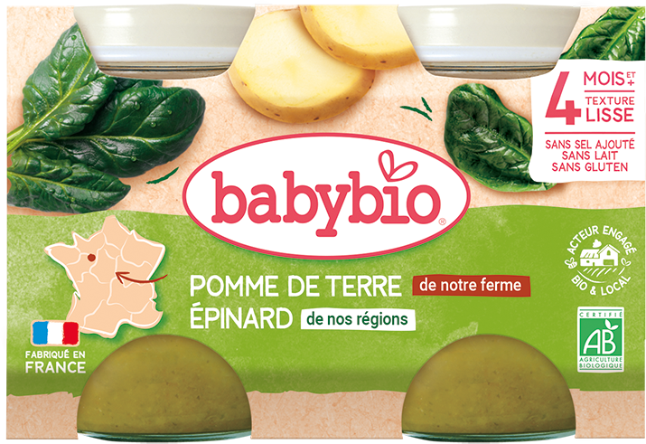 Babybio brambory se špenátem 2 x 130 g