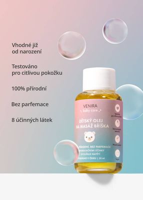 Venira dětský olej na masáž bříška 50 ml