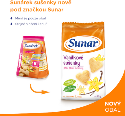 Sunar vanilkové sušenky pro děti 175 g