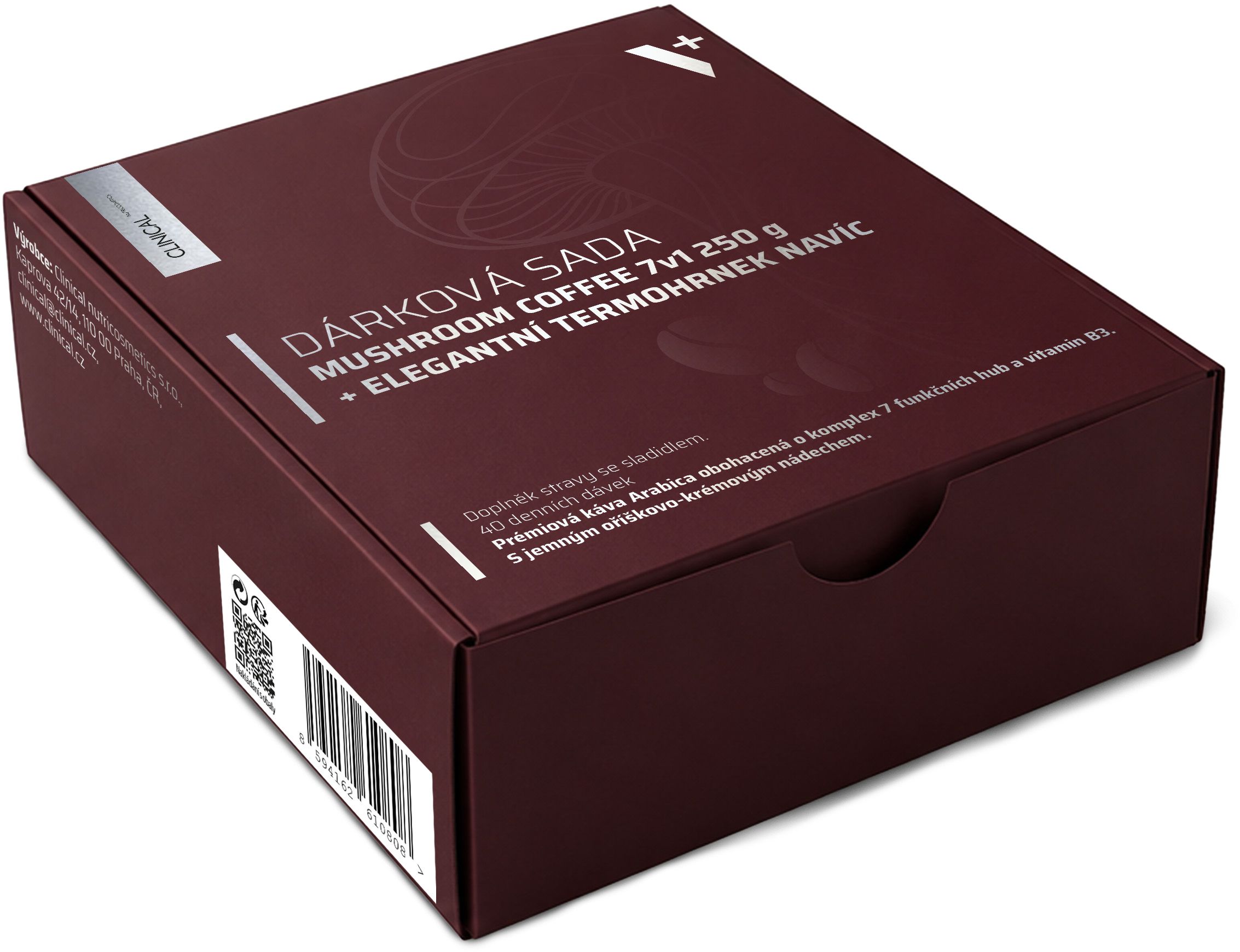 Clinical Dárková sada Mushroom Coffee 7v1 + elegantní termohrnek navíc