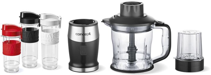 Concept Fresh&Nutri Černý smoothie mixér, chopper, mlýnek + 2 lahve 570 ml + 400 ml