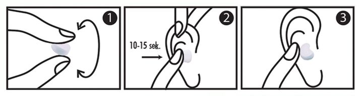 Haspro Mold6 silikonové špunty do uší, bílé 6 párů 12 ks