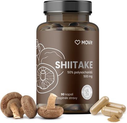 MOVit Energy Shiitake 50% polysacharidů 500 mg, 90 kapslí