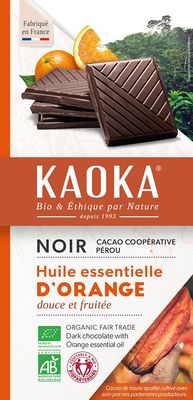 Kaoka Bio hořká čokoláda pomerančová 100 g