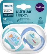 Philips Avent Šidítko Ultra air Text 6-18m chlapec 2 ks