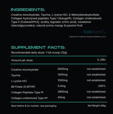 LifeUnlocked BOOST 2.0 Creatine + Taurin + Lysine 360 g