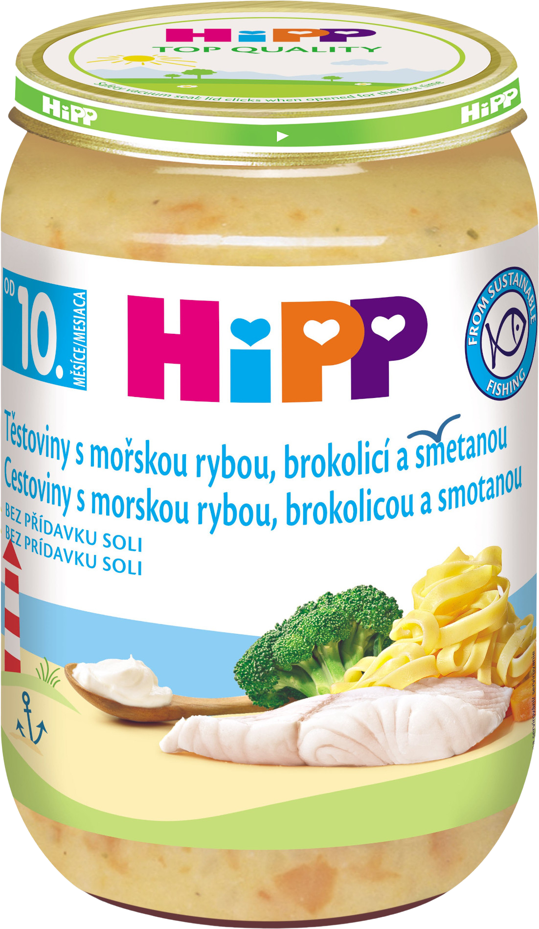 HiPP Těstoviny s mořskou rybou, brokolicí a smetanou 220 g