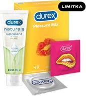 Durex SEX Pleasure MIX 40ks + gel 100 ml