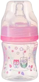 BabyOno Láhev antikoliková Klasik růžová 0m+ 120 ml