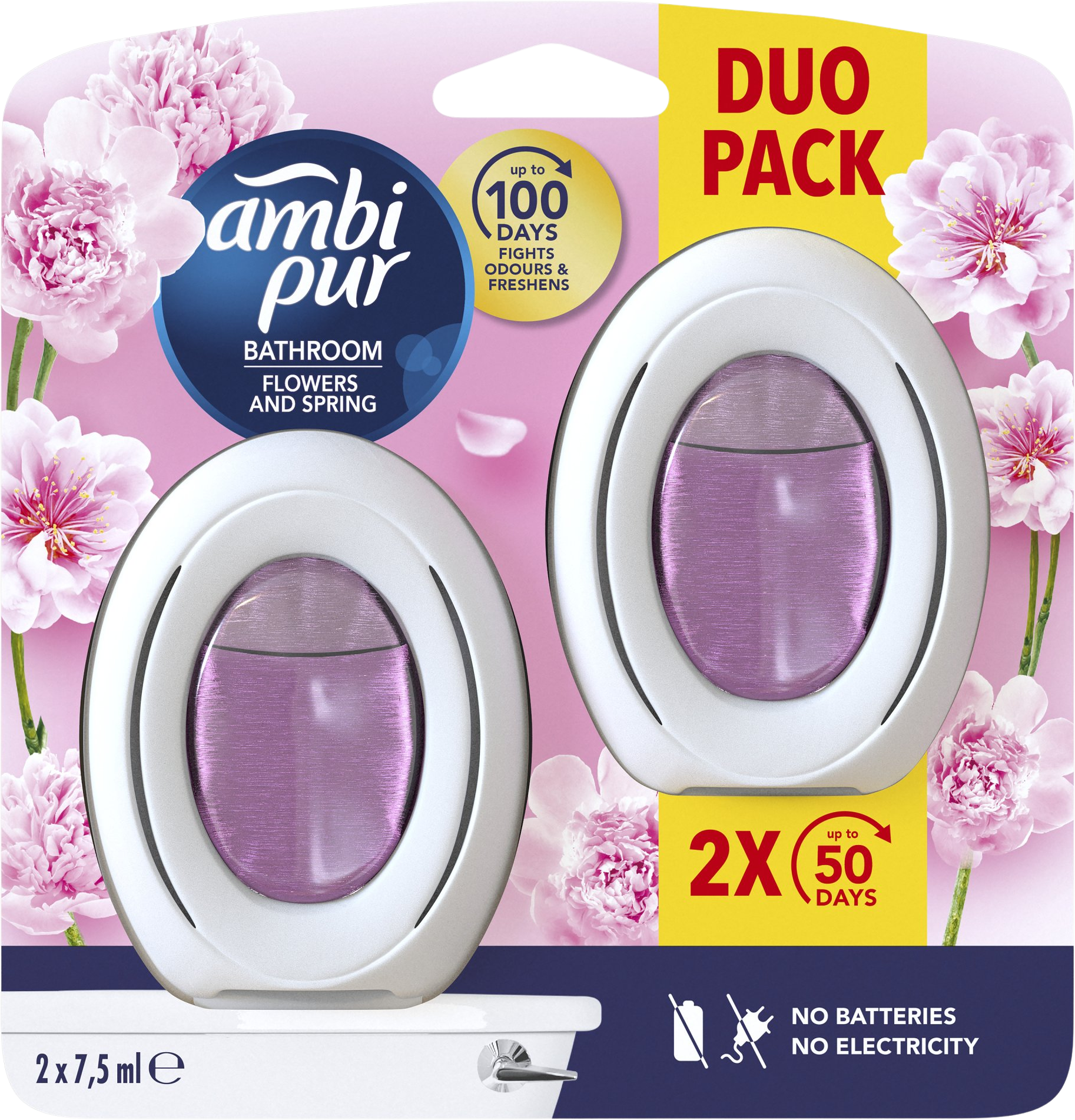 Ambipur osvěžovač vzduchu Bathroom Flowers and Spring 2 ks