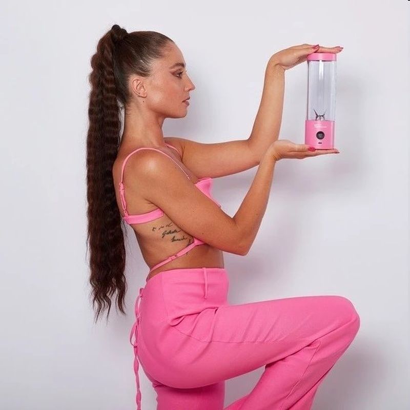 Fitstream Pro Pink, přenosný, USB nabíjecí mixér