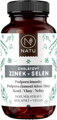 Natu Chelátový Zinek + Selen 60 kapslí