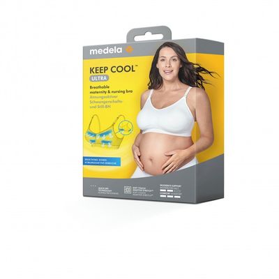 Medela Podprsenka Ultra těhotenská a kojicí Keep Cool™, bílá L