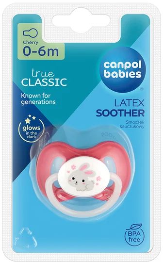 Canpol babies Dudlík svítící kaučukový třešinka BUNNY&COMPANY 0-6m růžový
