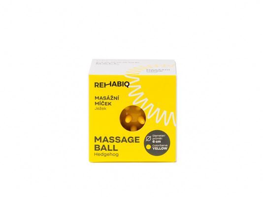 Rehabiq Masážní míček ježek, žlutý 6 cm
