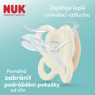 Nuk Dudlík Perfect Match AIR DISNEY Medvídek Pú WHITE 0-6m