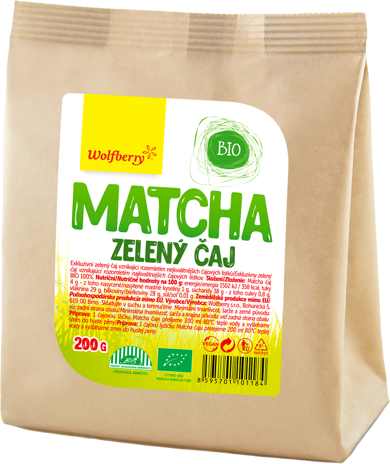 Wolfberry Matcha čaj BIO 200 g