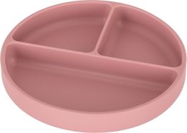 Petite&Mars Talířek silikonový dělící kulatý Dusty Rose 6m+