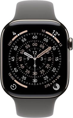 Apple Watch 11 GPS + Cellular 46mm Přírodní titan se skálově šedým sportovním řemínkem - S/M