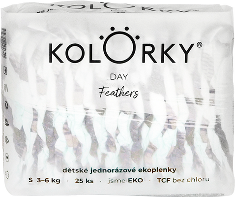 Kolorky DAY Peří vel. S (3-6 kg) 25 ks