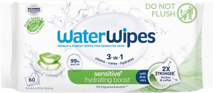 Waterwipes Ubrousky vlhčené Hydrating clean bez obsahu plastů 6 x 60 ks