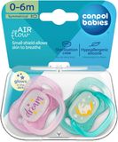 Canpol babies Dudlík svítící silikonový symetrický NIGHTGLOW 0-6m holka 2 ks