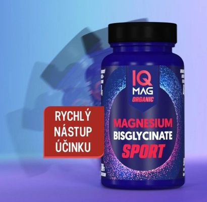 IQ Mag SPORT organický hořčík bisglycinát + B6 90 tobolek