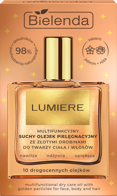 Bielenda LUMIERE Multifunkční suchý olej se třpytkami na obličej, tělo a vlasy 50 ml