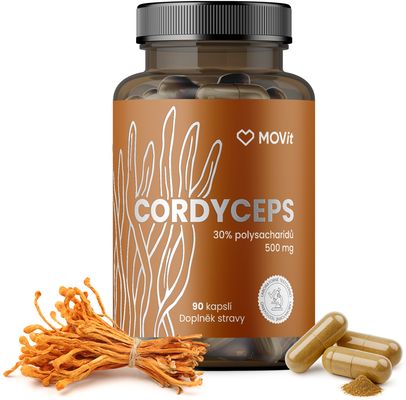 MOVit Energy Cordyceps 30% polysacharidů 500 mg, 90 kapslí