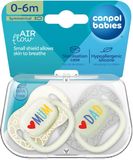 Canpol babies Dudlík svítící silikonový symetrický LOVE MUM&DAD 0-6m 2 ks