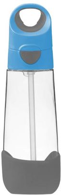B.box Lahev na pití s brčkem modrá/šedá 600 ml