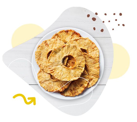 Snäksy, lyofilizovaný ananás, ovocie, snack