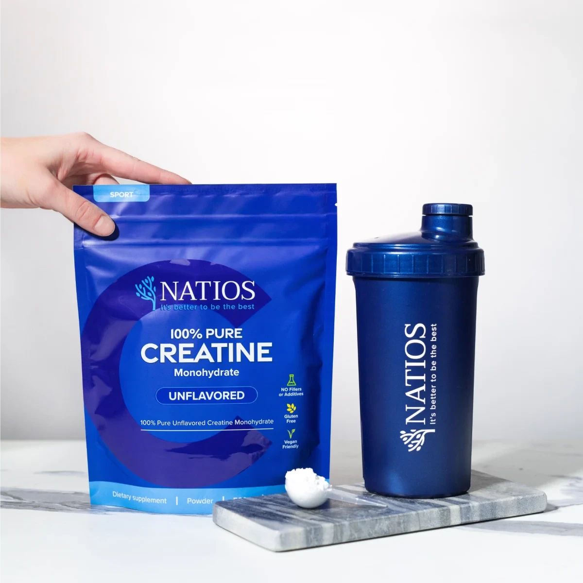 Natios Creatine Monohydrate, Kreatin Monohydrát, Neochucený 500 g