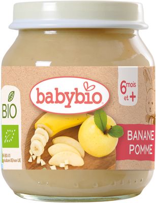 Babybio Bio banán a jablko 130 g