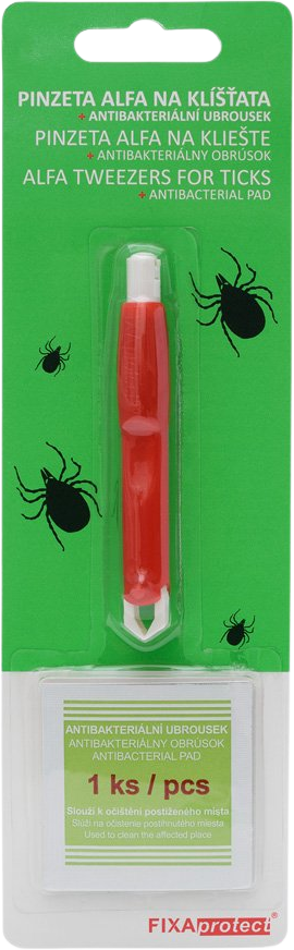 Alfa Vita Pinzeta na klíšťata sada s antibakteriálními ubrousky