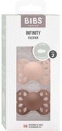 BIBS Infinity symetrické dudlíky ze silikonu, velikost 2, Blush / Woodchuck 2 ks