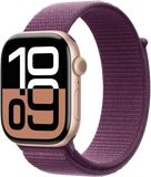 Apple Watch Series 10 GPS + Cellular 42mm Rose Gold Aluminium Case with Plum Sport Loop