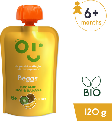 Beggs BIO Kiwi a banán 120 g