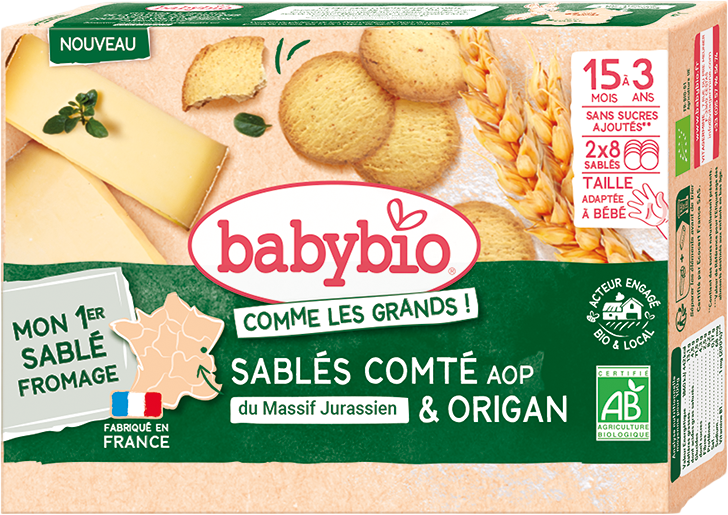 Babybio Křehké sušenky se sýrem Sablé Comté a oregánem 72 g