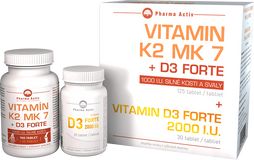 Pharma Activ Vitamín K2 MK7+D3 Forte 125 tablet + Vitamin D3 Forte 2000 I.U. 30 tablet