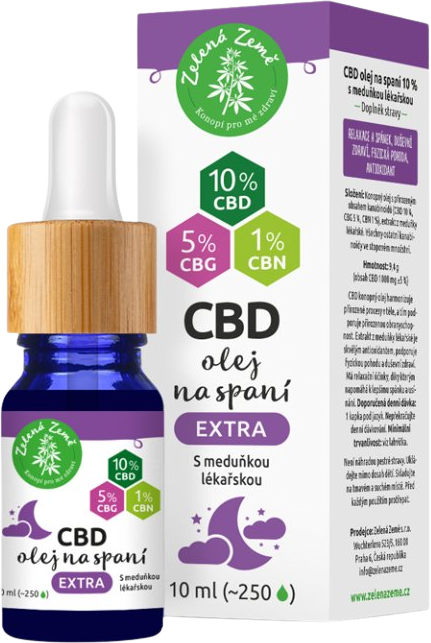 Zelená Země CBD kapky na spaní EXTRA 10 ml