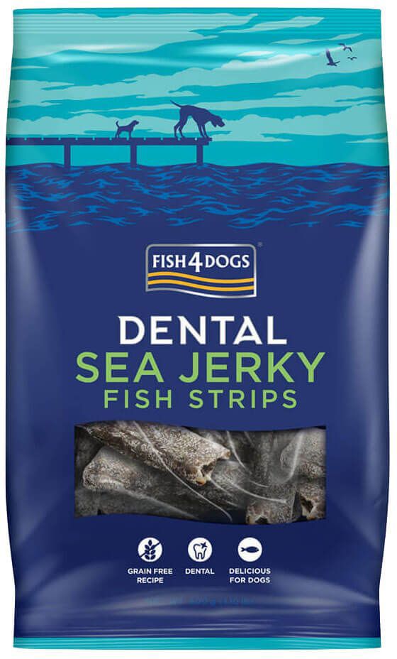 Fish4Dogs Pamlsky pro psy DENTAL SEA mořská ryba - proužky 500 g