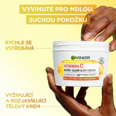 Garnier Body Food Glow Cream na rozjasnění pokožky Mango + Vitamin C 380 ml
