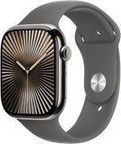Apple Watch Series 10 Cellular 42mm Přírodní titan se skálově šedým sportovním řemínkem M/L
