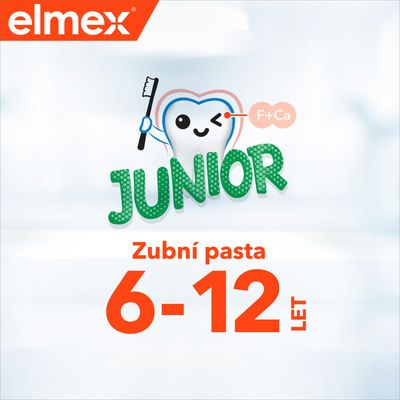 Elmex Junior zubní pasta pro děti ve věku 6-12 let triopack 3 x 75 ml