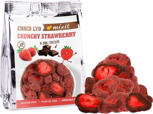 Mixit Křupavé jahody v čokoládě do kapsy 60 g